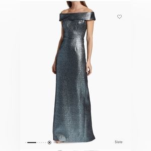 Terri Jon by Rickie Freeman Off-the-Shoulder gown